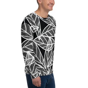 White Leaves on Black | Sweatshirt