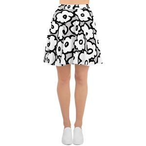 Happy White Flowers | Skater Skirt