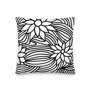 Black And White Flower Ornament | Pillow