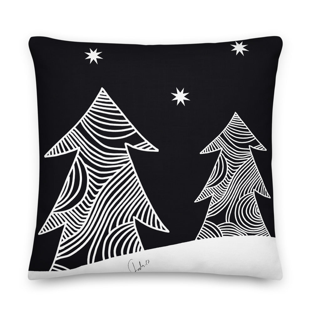 Stars and Trees Black | Pillow