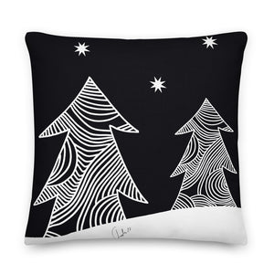 Stars and Trees Black | Pillow