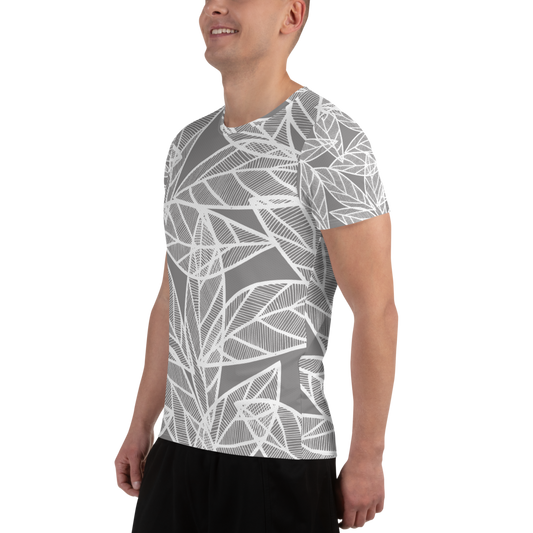 Messy White Leaves | Men's Athletic T-Shirt