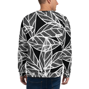 White Leaves on Black | Sweatshirt
