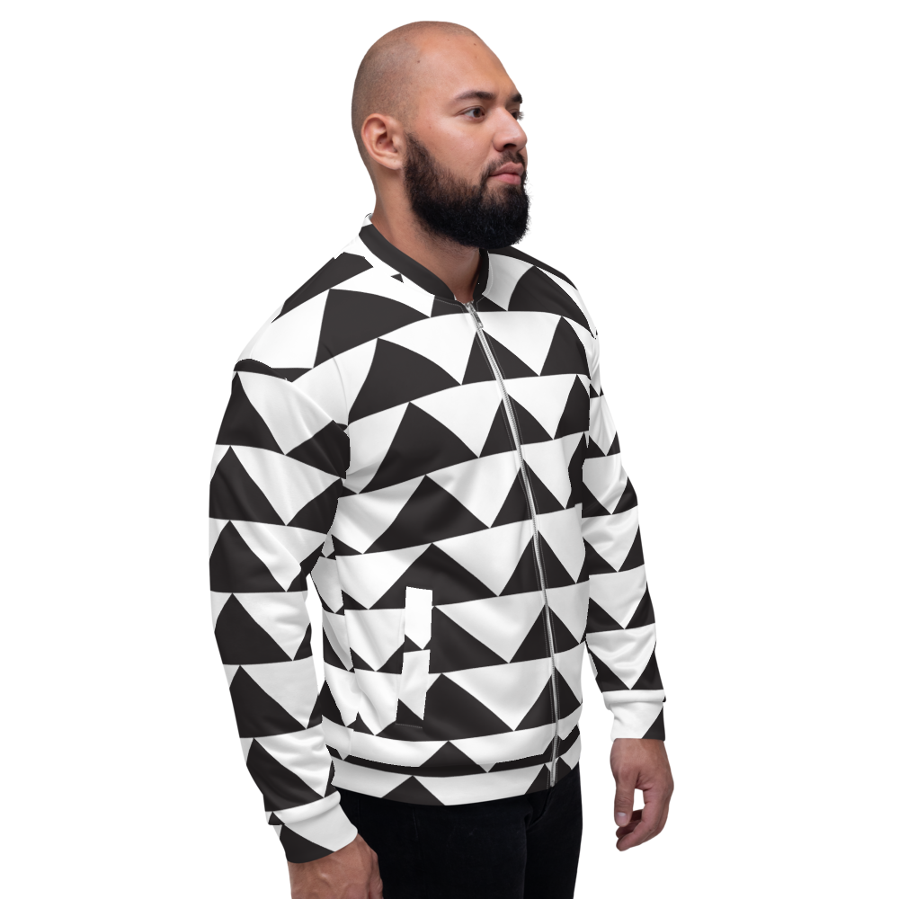 Black and White Triangles | Bomber Jacket