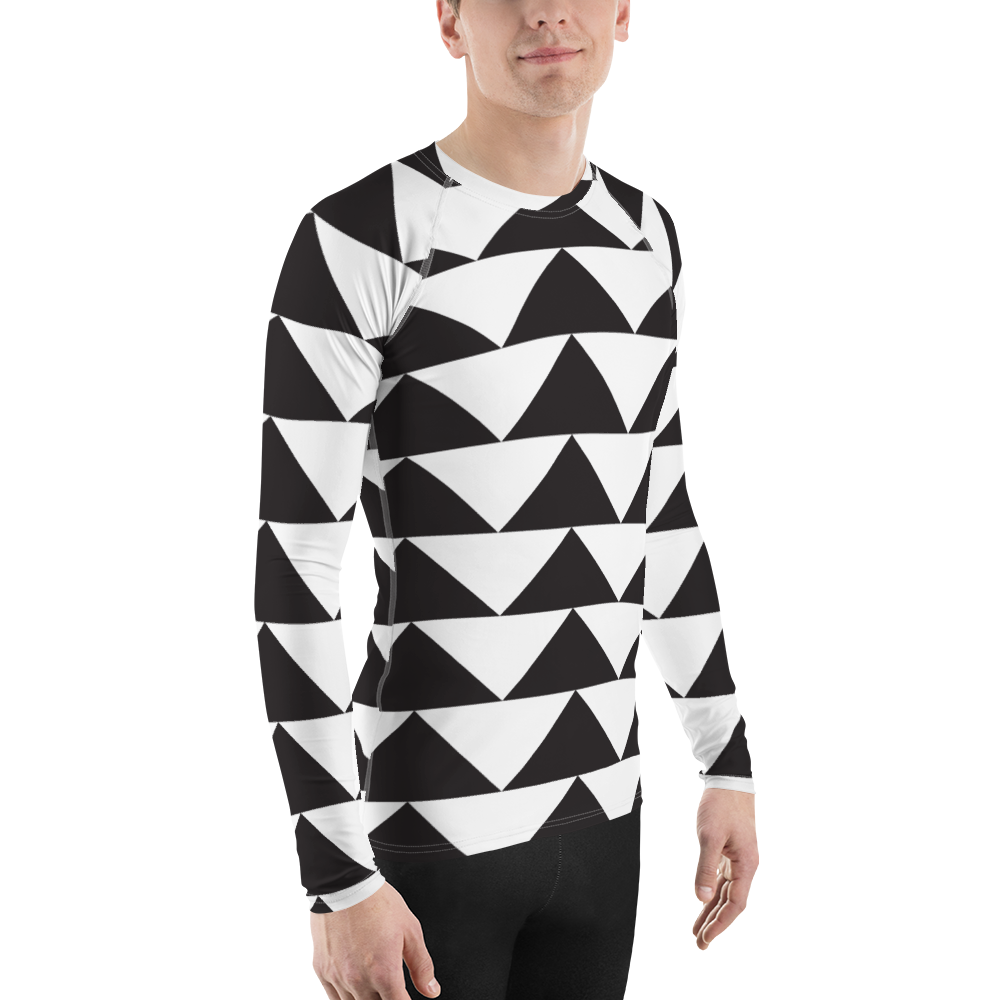 Black and White Triangles | Men's Rash Guard