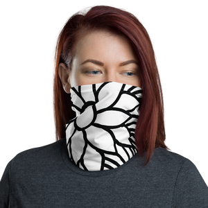 Black And White Flower Ornament | Neck Gaiter