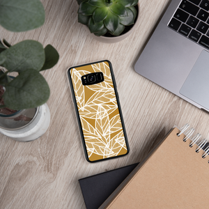 White Leaves on Gold | Samsung Case