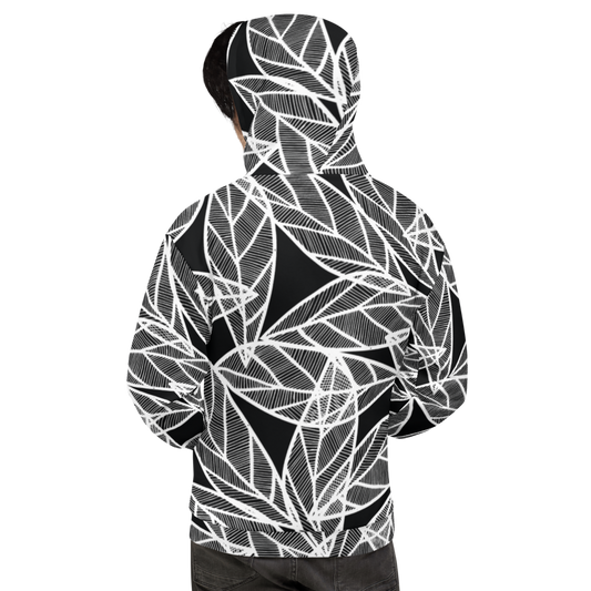 White Leaves on Black | Hoodie