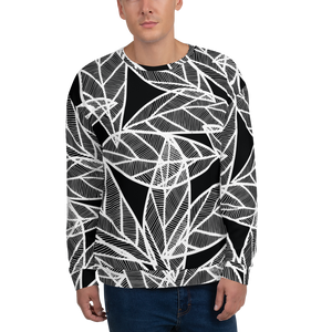 White Leaves on Black | Sweatshirt