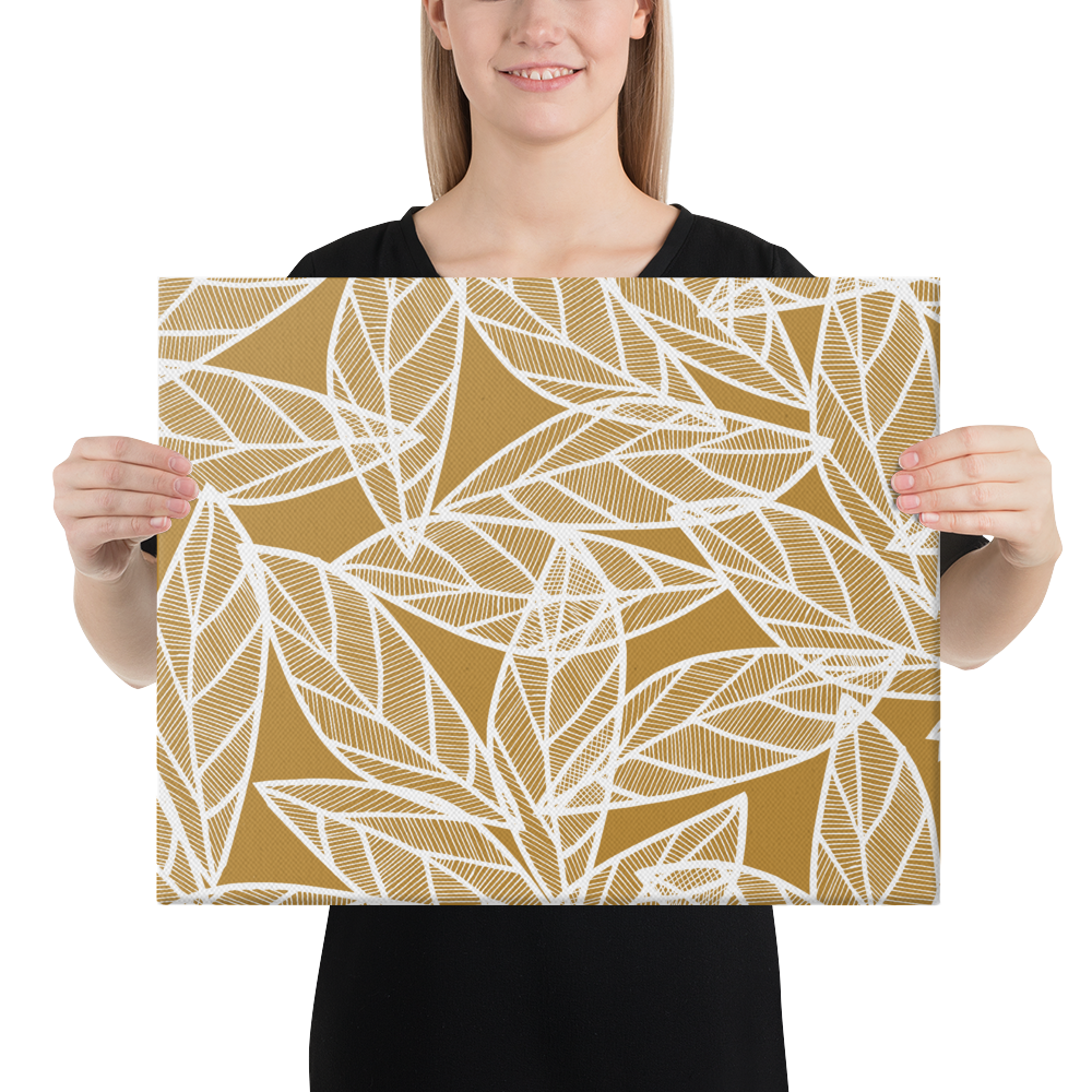 White Leaves on Gold | Canvas