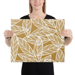 White Leaves on Gold | Canvas