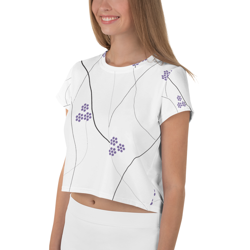 Purple Small Flowers | Crop Tee