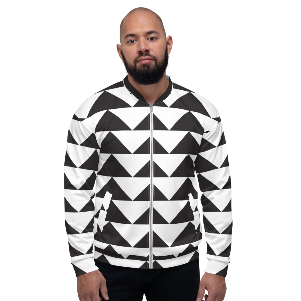Black and White Triangles | Bomber Jacket