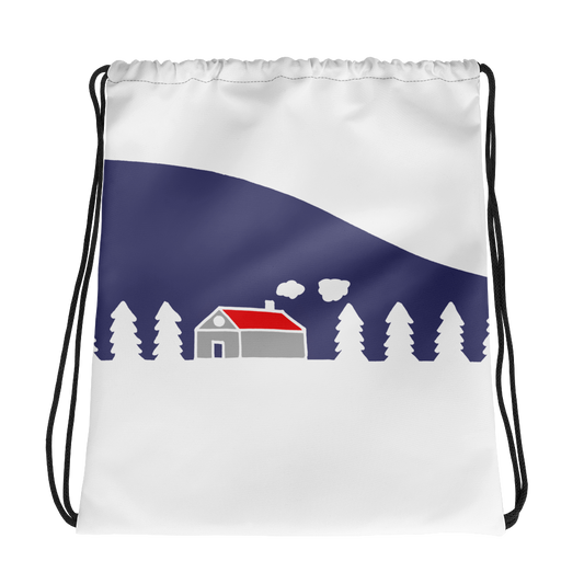 Home In White Forest | Drawstring Bag