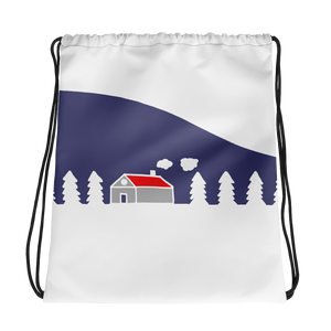 Home In White Forest | Drawstring Bag
