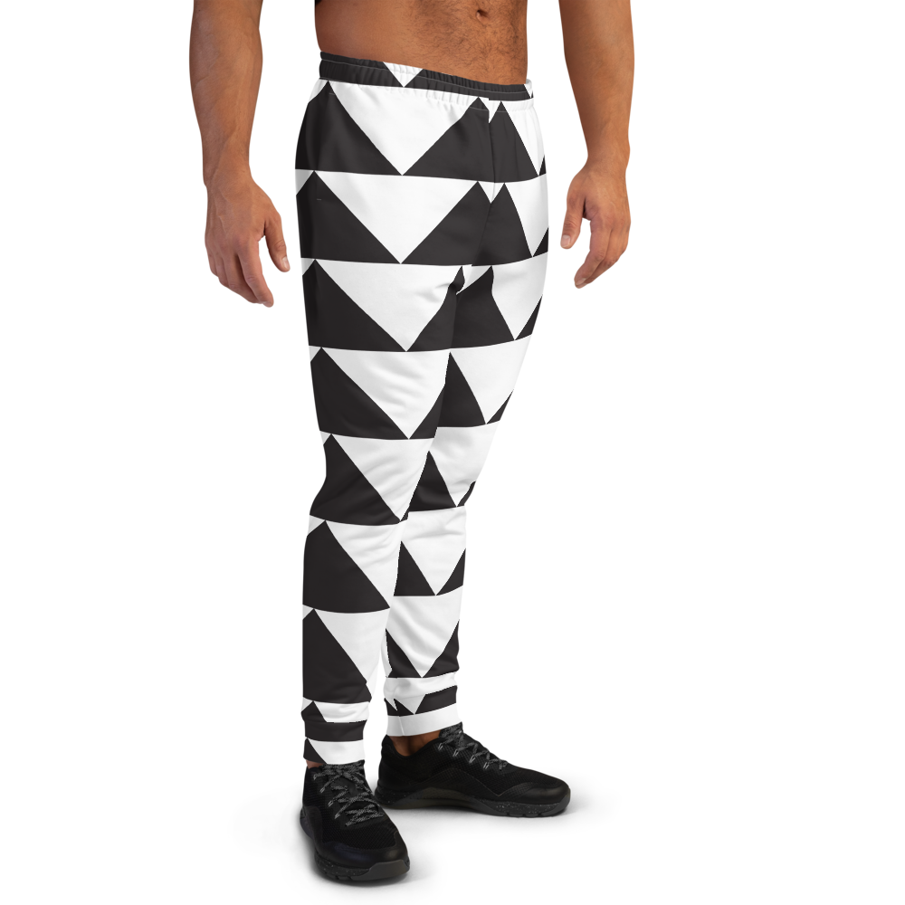 Black and White Triangles | Men's Joggers