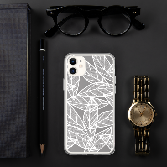 Messy White Leaves | iPhone Case