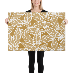 White Leaves on Gold | Canvas