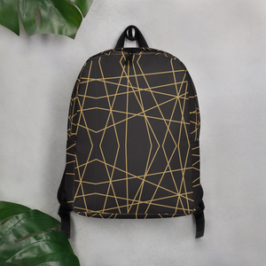 Golden Ornament Lines | Minimalist Backpack