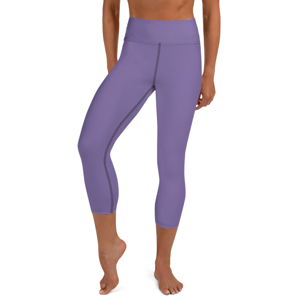 Purple Small Flowers | Yoga Capri Leggings