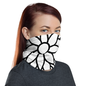 Black And White Flower Ornament | Neck Gaiter