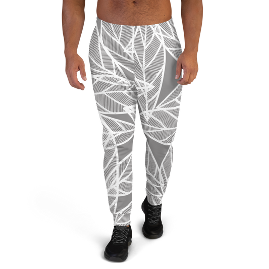 Messy White Leaves | Men's Joggers