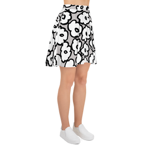 Happy White Flowers | Skater Skirt