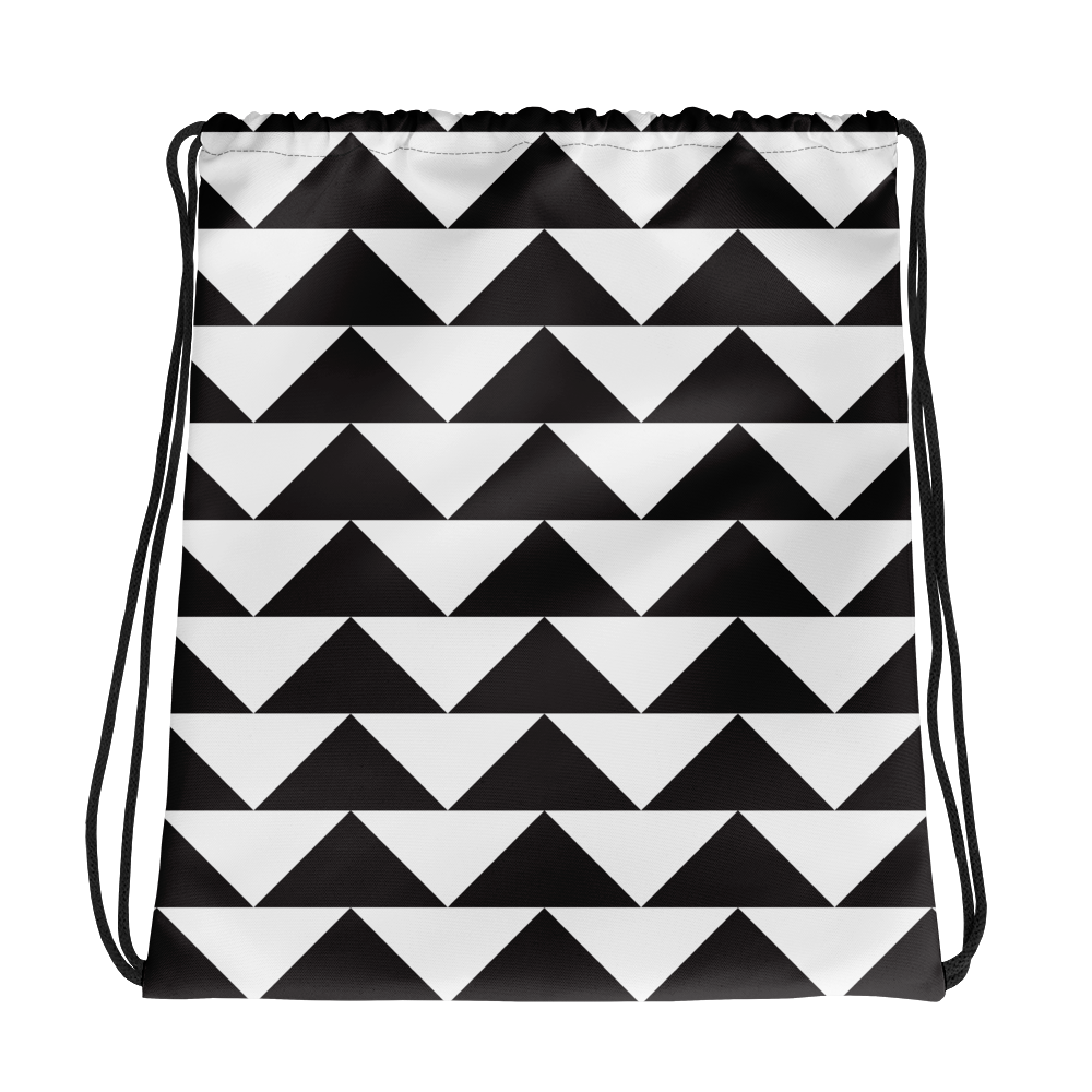 Black and White Triangles | Drawstring Bag