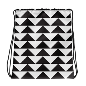 Black and White Triangles | Drawstring Bag