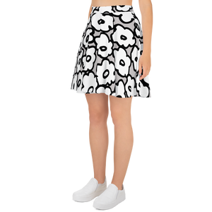 Happy White Flowers | Skater Skirt