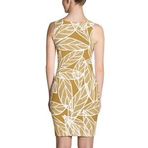 White Leaves on Gold | Dress