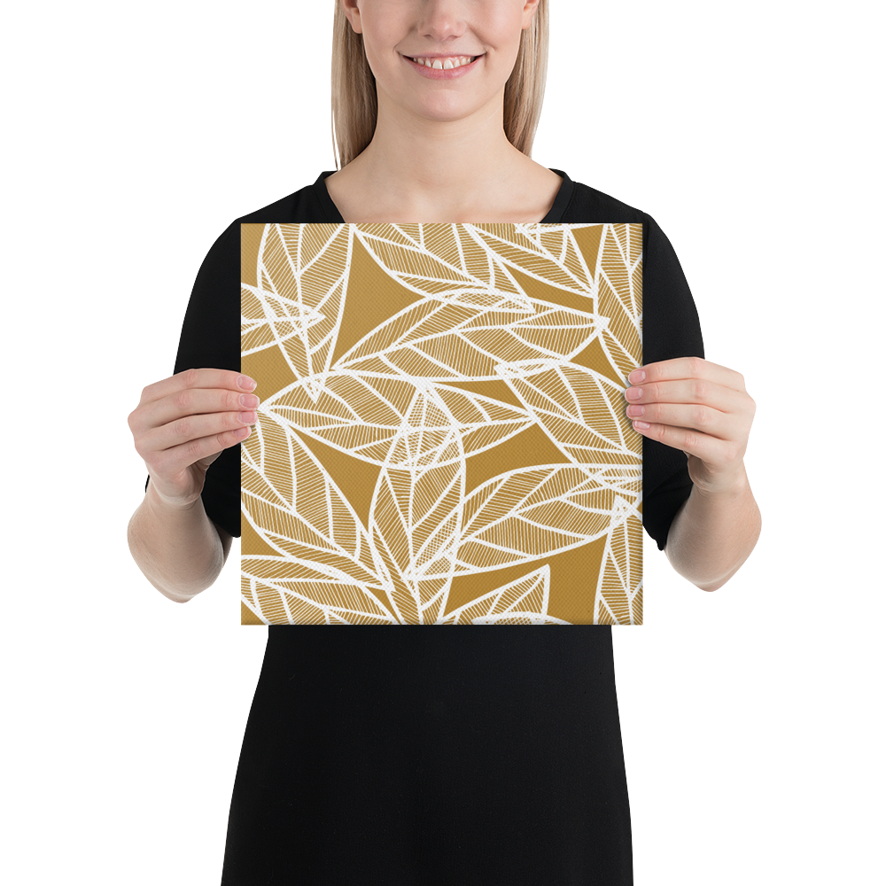 White Leaves on Gold | Canvas