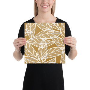 White Leaves on Gold | Canvas