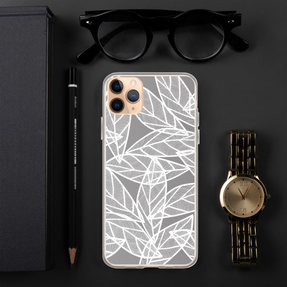 Messy White Leaves | iPhone Case