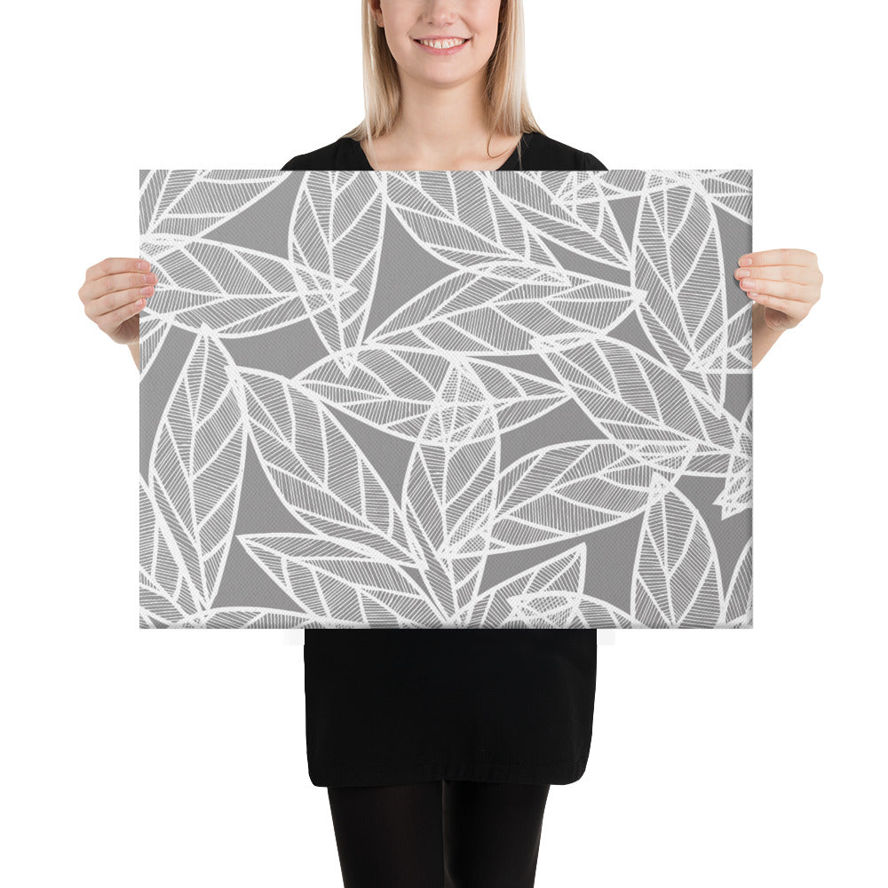 Messy White Leaves | Canvas