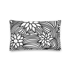 Black And White Flower Ornament | Pillow