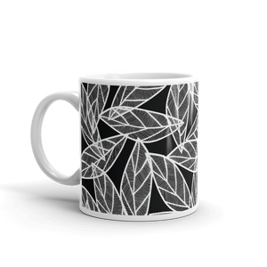 White Leaves on Black | Mug