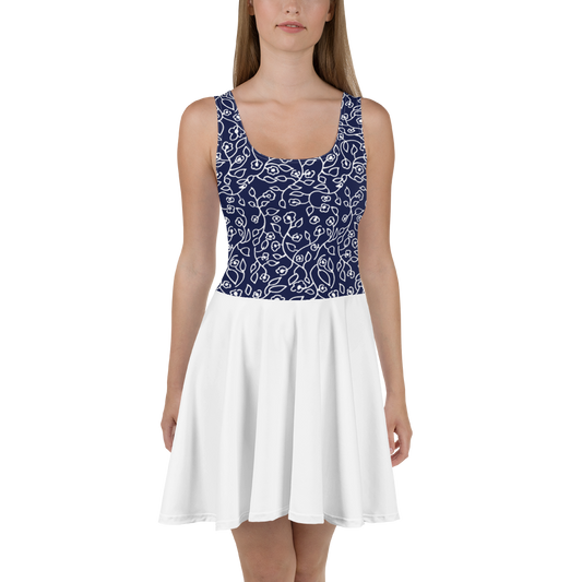 White Small Flowers | Skater Dress