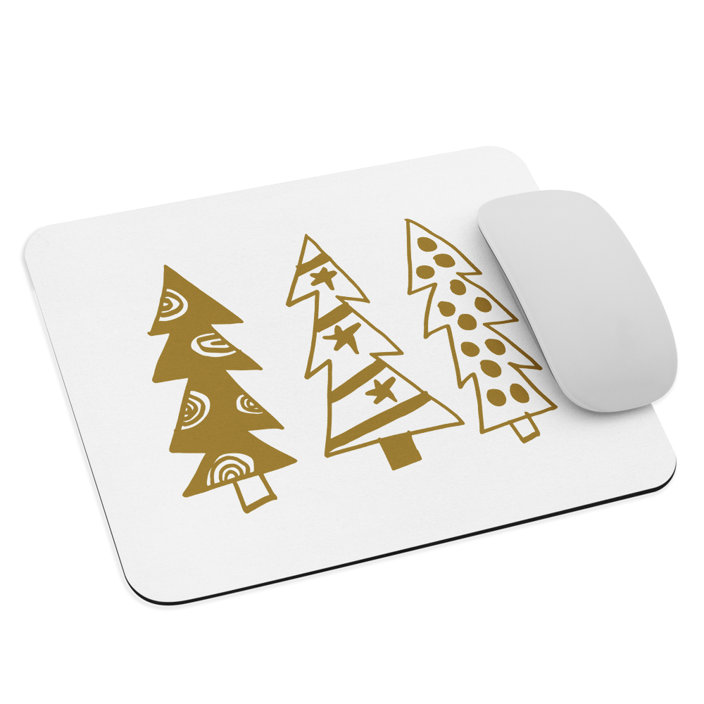 Golden Christmas Trees | Mouse Pad