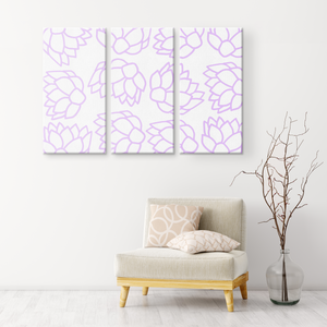 Pink Pastel Flowers | 3 Piece Canvas