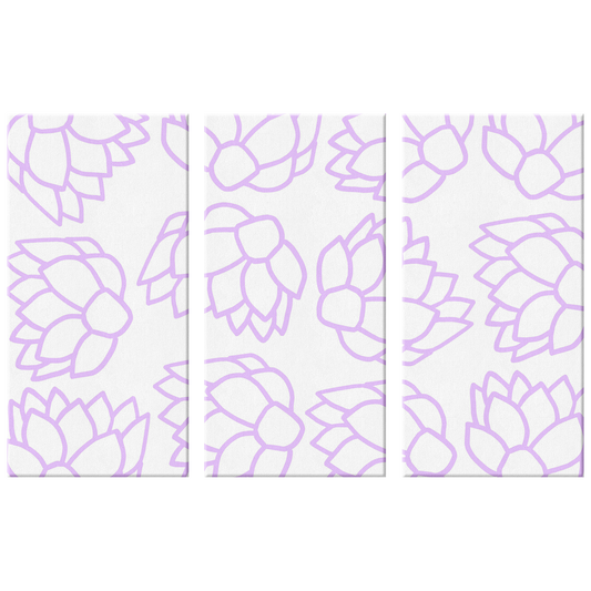 Pink Pastel Flowers | 3 Piece Canvas