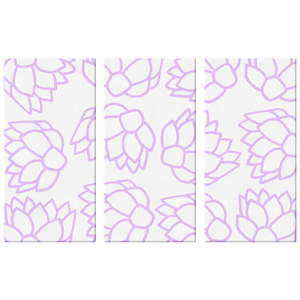 Pink Pastel Flowers | 3 Piece Canvas