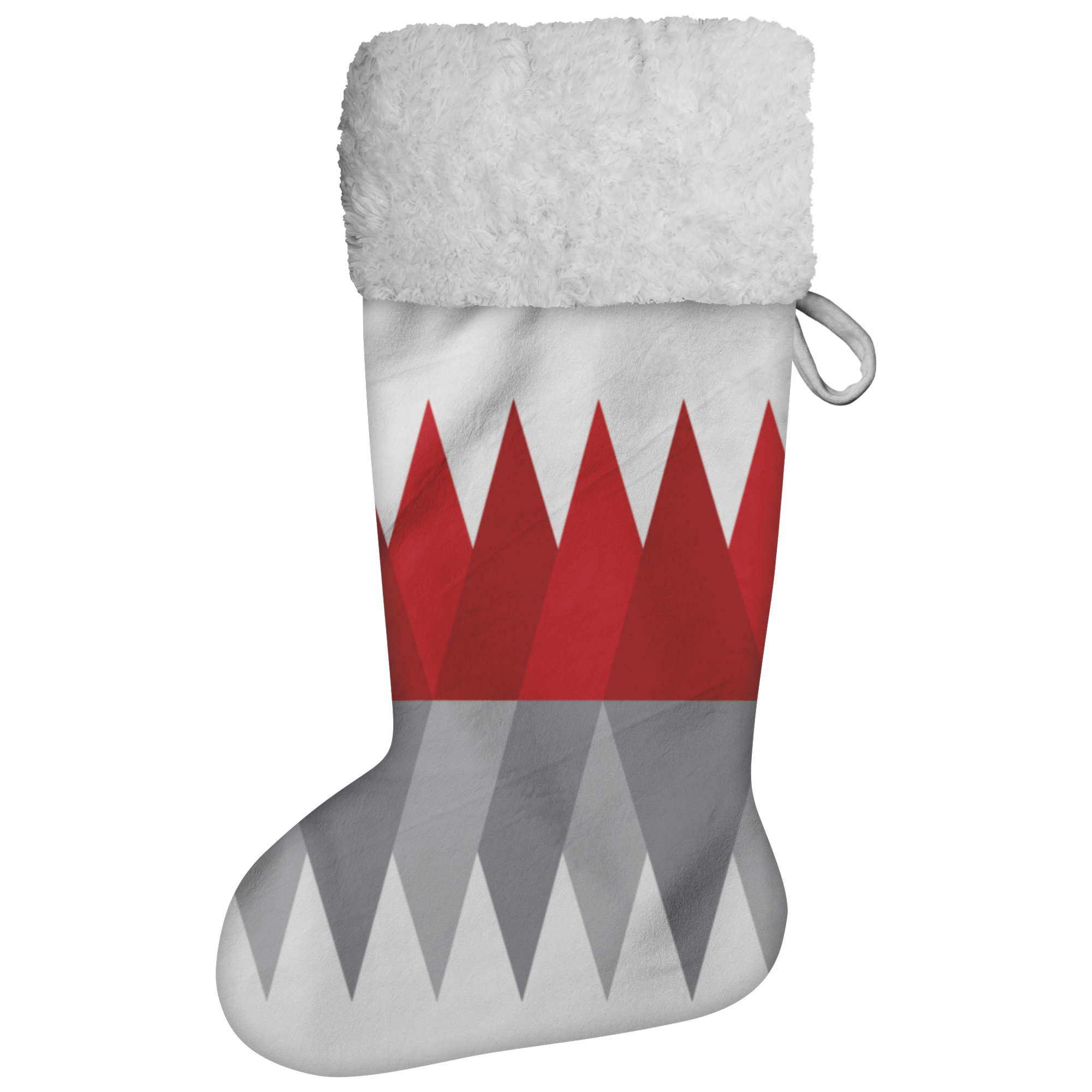 Red Gray Christmas | Christmas Stocking