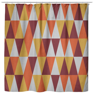 Autumn Triangles | Cloth Shower Curtain