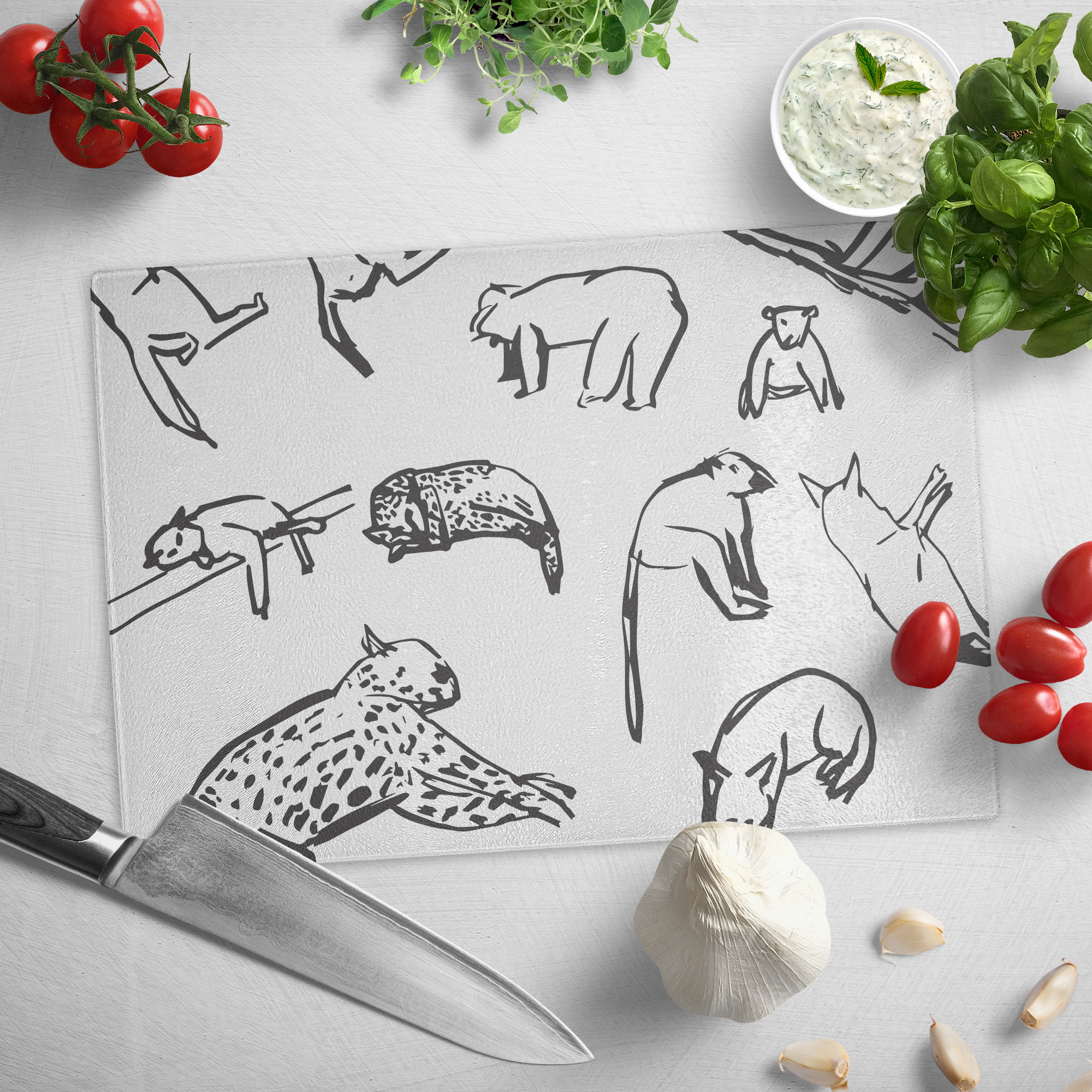 Animals | Glass Cutting Board