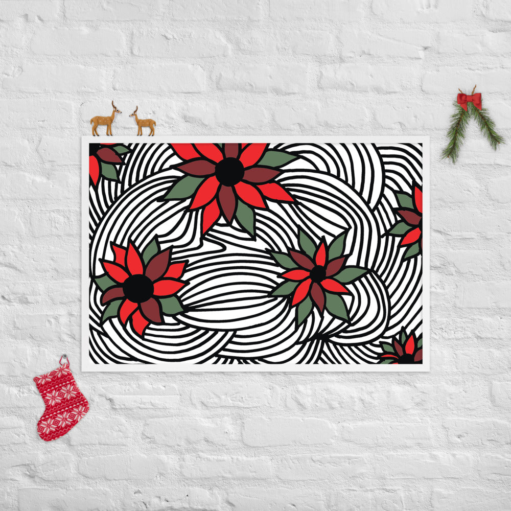 Christmas Flowers | Framed Photo Paper Poster