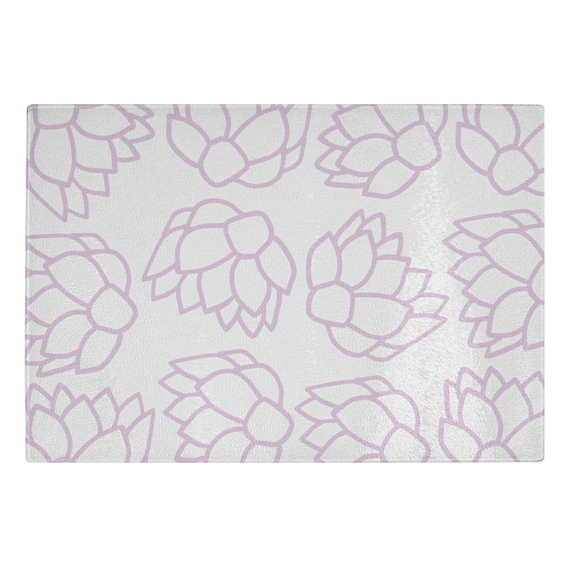 Pink Pastel Flowers | Glass Cutting Board