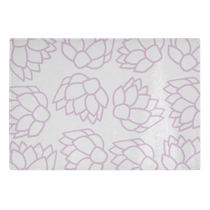 Pink Pastel Flowers | Glass Cutting Board