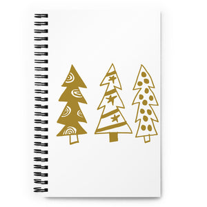 Golden Christmas Trees | Spiral Notebook