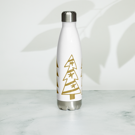 Golden Christmas Trees | Stainless Steel Water Bottle